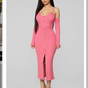 Cold shoulder rose dress